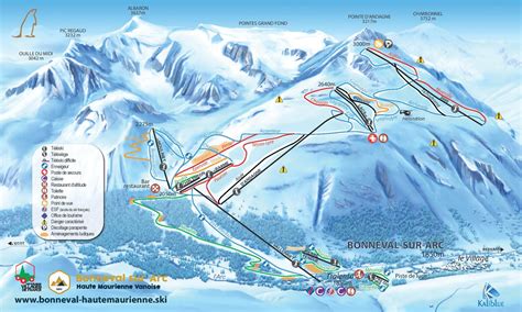 plan des pistes de la station de ski bonneval sur arc