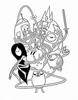 Aventura Aventuras Colorir Desenhos Personagens Marceline Perigo Jake Tudodesenhos sketch template