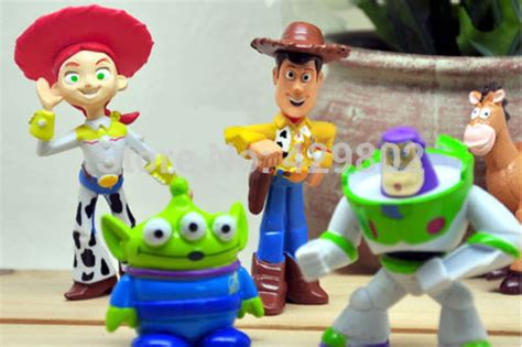 2017 set of 5 pcs toy story party buzz lightyear woody green man action figures new in action
