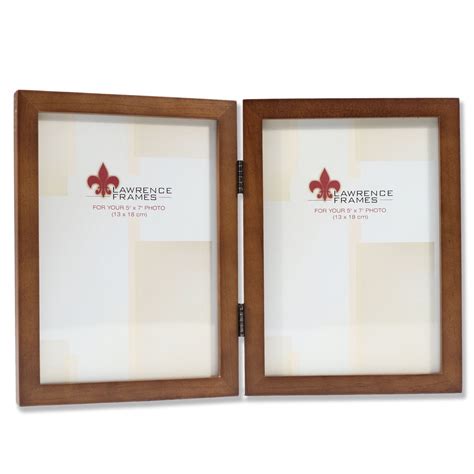nutmeg wood  hinged double picture frame walmartcom