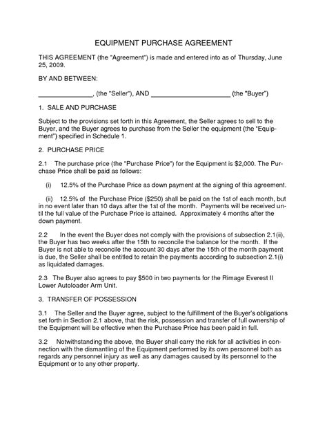 sale agreement template  printable documents