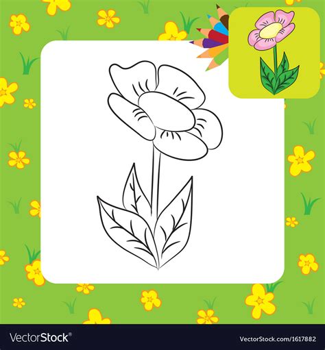 flower coloring page royalty  vector image