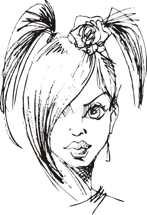 hand drawn sex woman stock vector illustration of hair