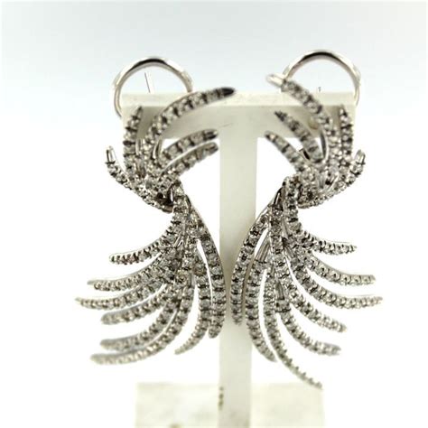 veilinghuis catawiki witgouden hangende oorbellen met briljant geslepen diamant