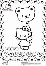 Kitty Hello Coloring Valentine Pages Valentines Balloon Printable Print Heart Cute Coloring99 Minister Cat Library Clipart sketch template