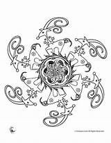 Coloring Mandala Christmas Pages Reindeer Mandalas Adult Colouring Color Adults Flower Winter Print Sheets Kids Intricate Woojr Clipart Noel Book sketch template