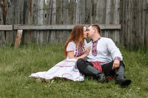 Premium Photo A Couple In Love In Russian Traditional Dresses