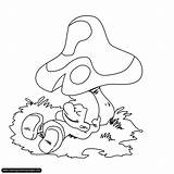 Coloring Pages Smurf Smurfs Lazy Painting sketch template