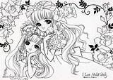Coloring Pages Vintage Shoujo Printable Cute Books sketch template