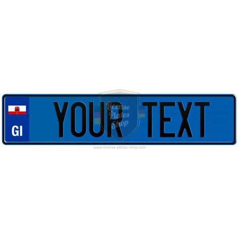 gibraltar license plate embossed  custom number  text