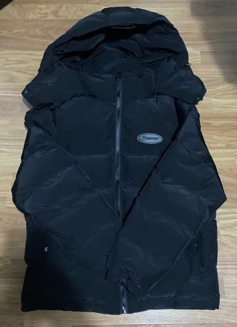 trapstar hyperdrive detachable hooded puffer jacket black brand  size