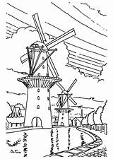 Coloring Windmill Windmills Getcolorings Color Over sketch template