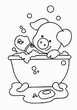 Bath Coloring Pages Take Soap Piggy Playing While Color Bubble Bulk Colouring Animal Choose Board Kids sketch template