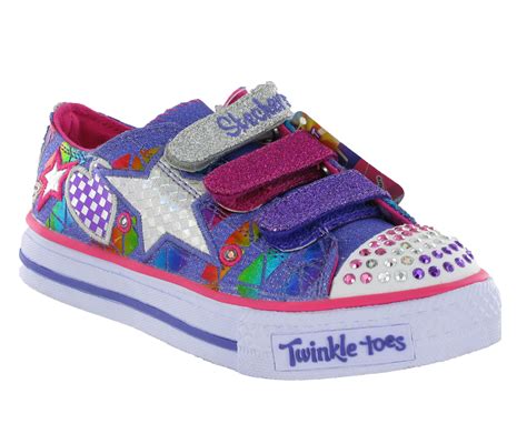girls kids infants skechers twinkle toes light  velcro shoes trainers ebay