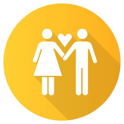 Only One Partner Yellow Flat Design Long Shadow Glyph Icon Girlfriend