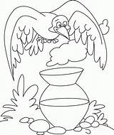 Crow Wrona Kolorowanki Ptaki Thirsty Dla Wynik Wrony Druku Ptakami Bestcoloringpages sketch template