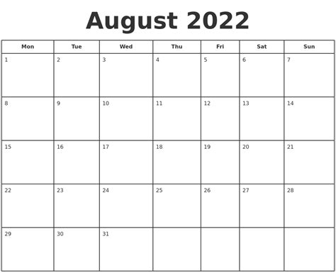 august  print  calendar