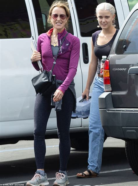 Felicity Huffman And Her Daughter Smile As They Meet Friends Outside A