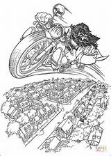 Coloring Pages Hagrid Rides Flying Motorcycle Potter Harry sketch template