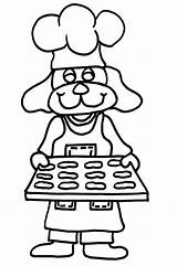 Cookies Baking Coloring Pages Puppy Smiling Tocolor sketch template