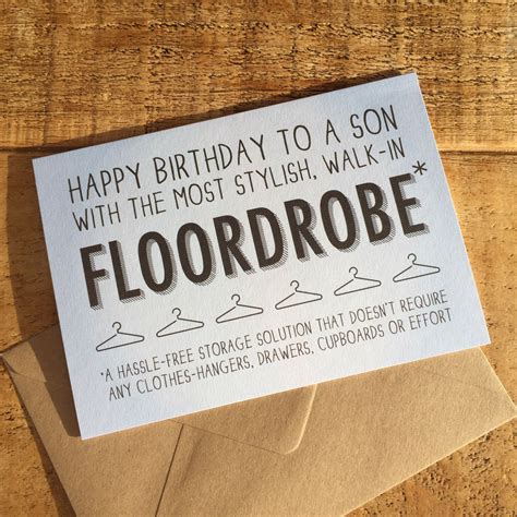 funny son birthday card for a son who has a stylish walk