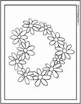 Daisy Coloring Pages Wreath Heart Cute sketch template