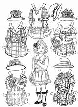 Dolls Paper Printable Coloring Pages Doll Color Vintage Victorian Adult Barbie Clothes Kids Print Dresses Paperdolls Book Colouring Fashion Own sketch template