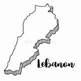 Lebanon Map Illustration Drawn Hand Preview sketch template