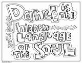 Dance Coloring Quote sketch template