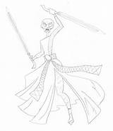 Ventress Asajj sketch template