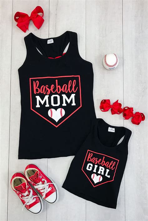 mommy and me matching baseball mom and baseball girl tank tops are