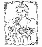 Coloring Barbie Pages Princess sketch template