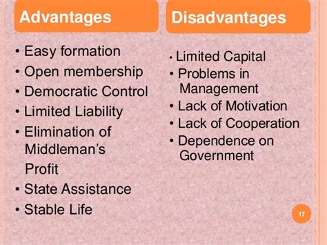 disadvantages  cooperative business business cooperatives pros