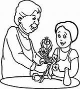 Grandma Kindness Helping Generosity sketch template