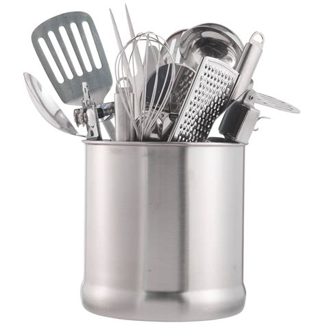 vonshef stainless steel utensil holder large capacity organizer caddy great  ebay