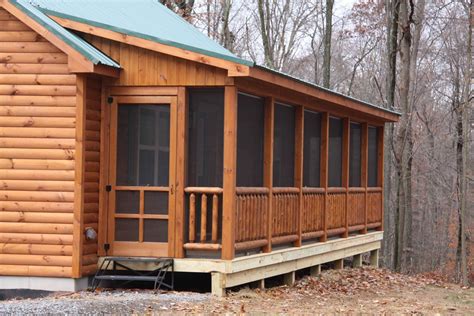 log cabin  screened  porch cozy cabins llc