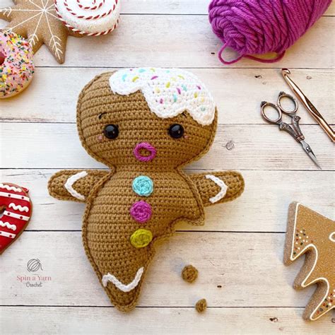 gingerbread boy  crochet pattern spin  yarn crochet boy
