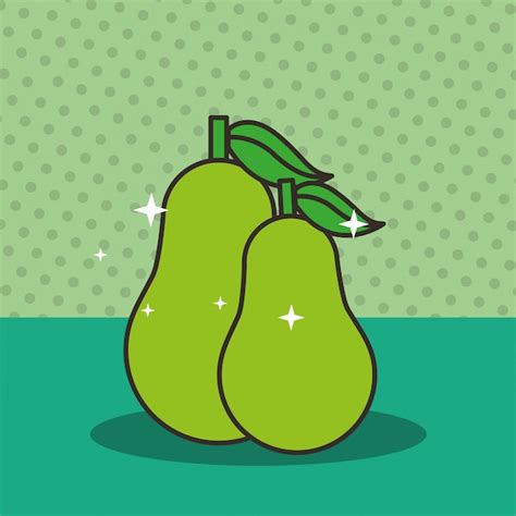 Premium Vector Pair Pears Fresh Fruit Tasty