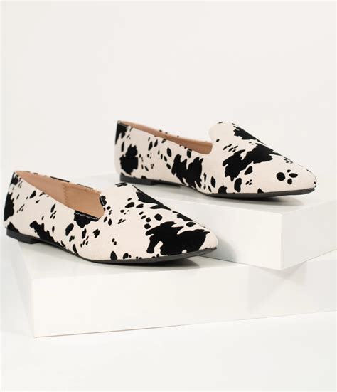 Cow Print Suede Loafer Flats In 2021 Suede Loafers Western Boots