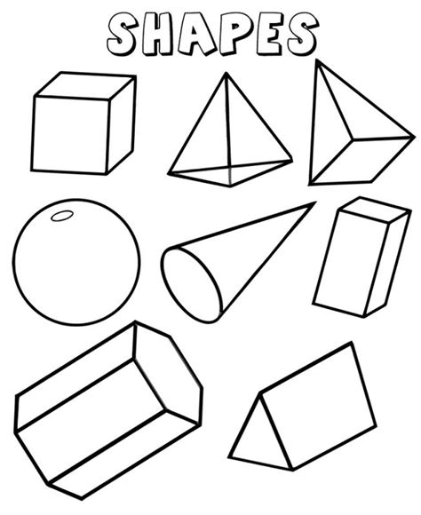 shapes coloring pages  kids  worksheets
