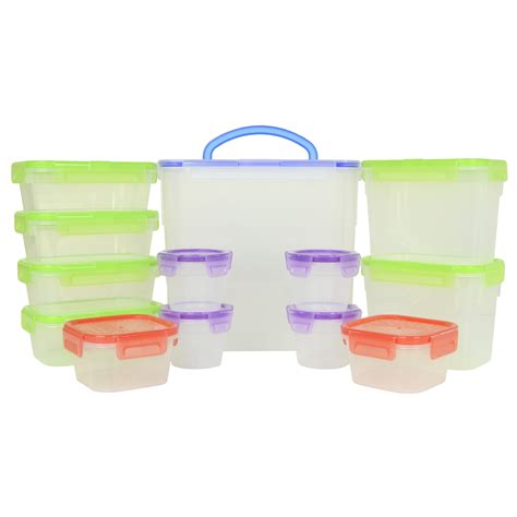 snapware airtight  piece food storage container set  colorful locking lids walmartcom