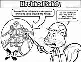 Safety Coloring Electrical Pages Colouring Electrician Octopus Medium Resolution Elementary Getcolorings sketch template