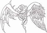 Wings Roses Coloring Pages Hearts Cross Wing Color Getcolorings Drawn Rose Printable sketch template