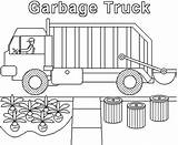 Garbage Truck Waste Collecting sketch template