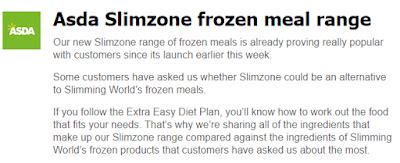 official statement  slimming world   asda slimzone frozen meals sugar pink food