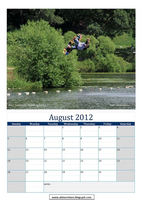 ak 1 calendar august 2012