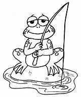 Fishing Coloring Pages Kids Color Frog Frogs Coloringpages Para Colorir Children sketch template
