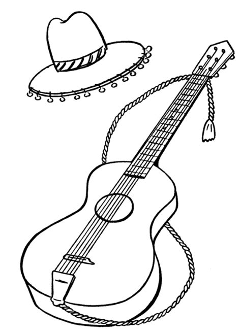 unique spanish guitar coloring page