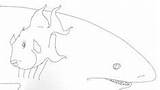 Shark Triggerfish Color sketch template