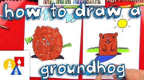 draw  cartoon groundhog art  kids hub groundhog day